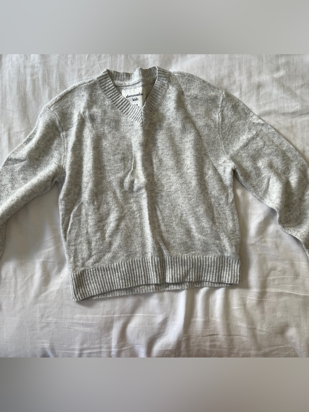 abercrombie kids Heather Light Gray Crew Neck Sweater